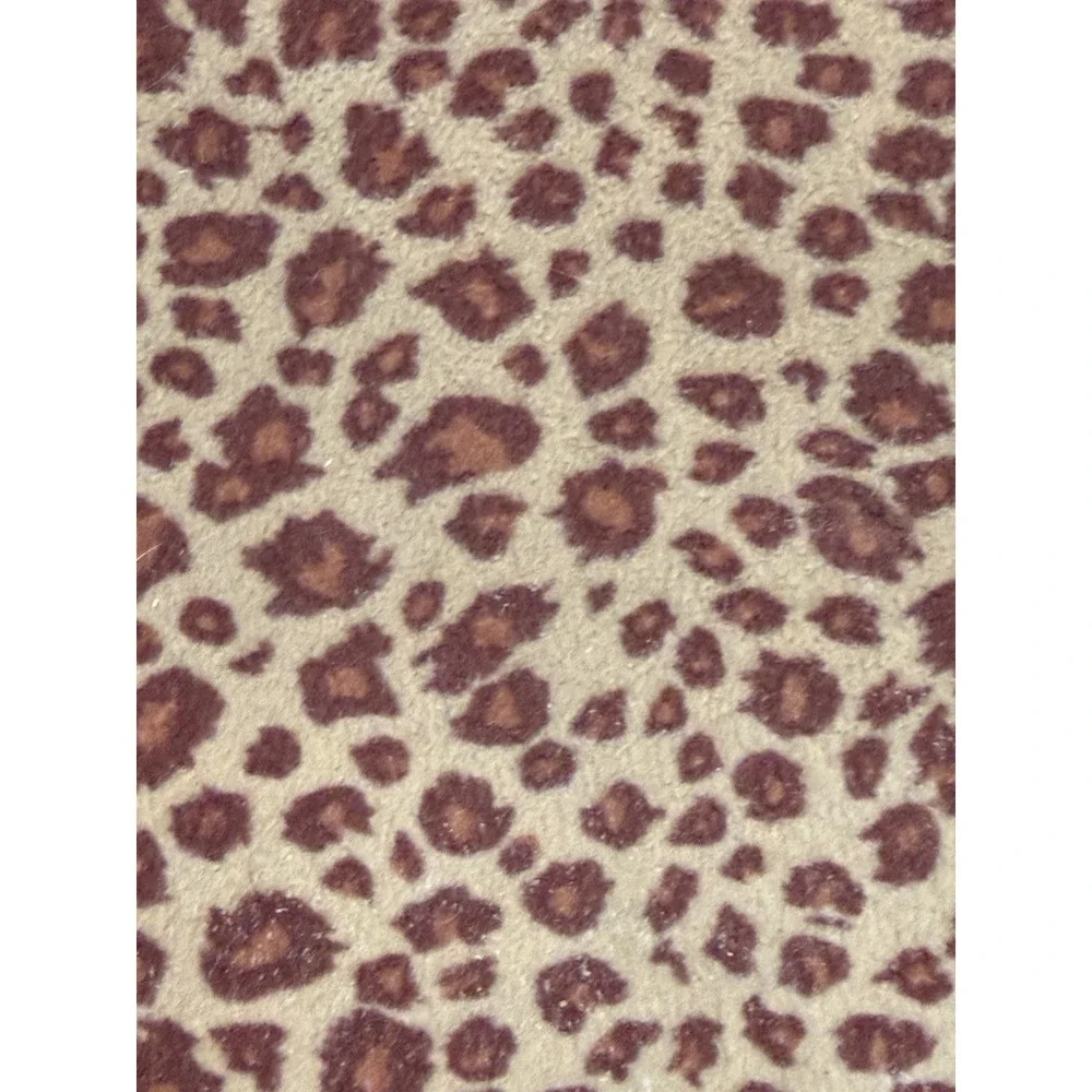 Vintage Leopard Velvet Foot Stool‎ Ottoman with Wrough Iron Legs 11